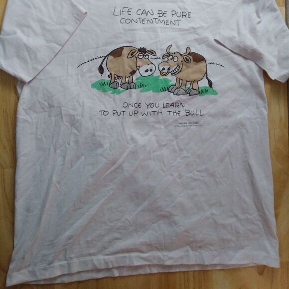 Vintage Shoebox Greetings Cow Bull Joke Parody T-Shirt - Picture 3 of 9